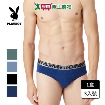 PLAY BOY 織帶三角褲 M~XL(3件裝) 吸汗 透氣 舒適 高彈力 盒裝 男內褲【愛買】