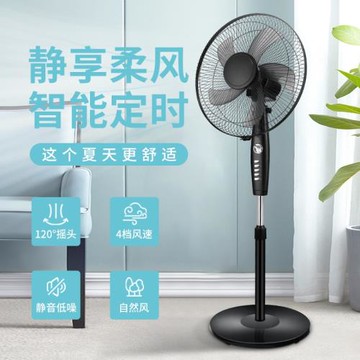 家用16寸立式電風扇辦公室靜音落地扇多檔調節大風力可定時5h風扇