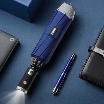 左都雨傘全自動反向傘車載車用LED電筒晴雨傘五傘可印制logo