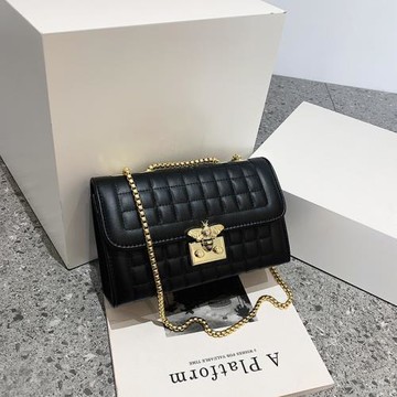 高級感2024新款菱格小包包單肩斜挎包小方包時尚百搭迷你鏈條包包