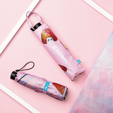 ARU藝術聯名-雨中的浪漫三折傘|大傘面23吋|附小提袋|福懋傘布