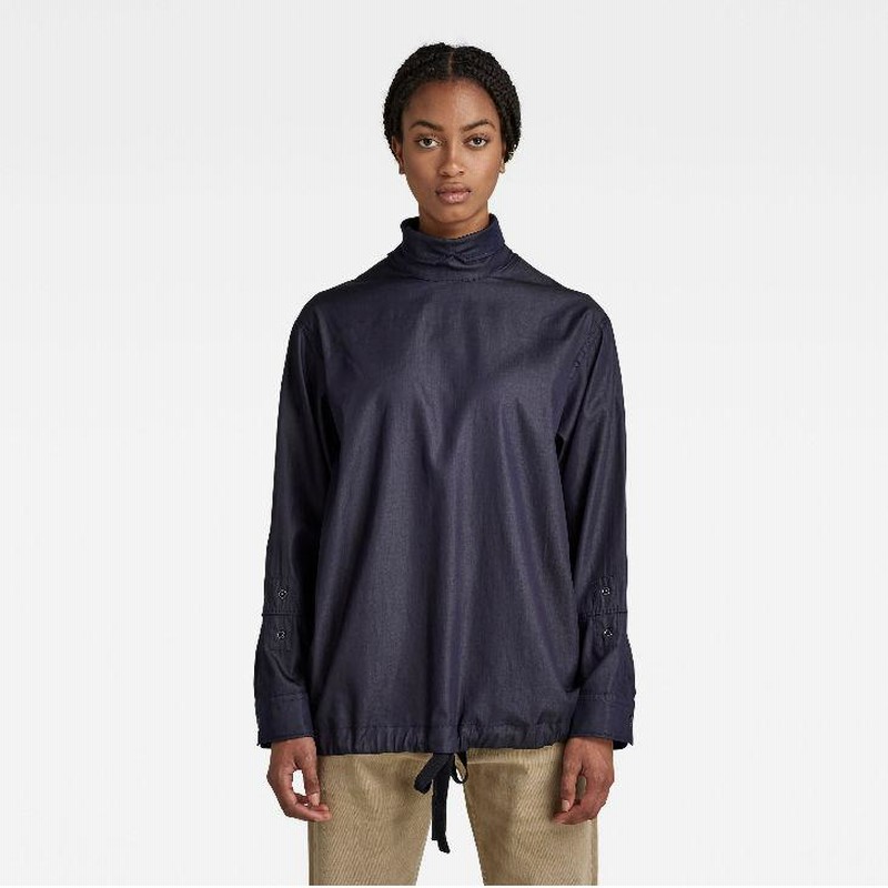 G-STAR RAW (ジースターロゥ) HOLIDAY BACK CLOSURE TOP (ホリデーバッククロージャートップ) サステナブル スモック シャツ G-STAR RAW (ジースターロゥ) HOLIDAY BACK CLOSURE TOP