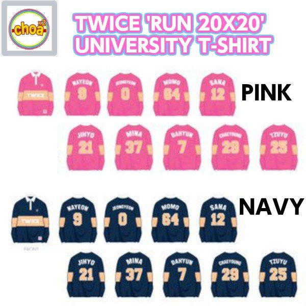 TWICE UNIVERSITY T-SHIRT NAVYtype 'RUN 20X20' SPECIAL MD ...