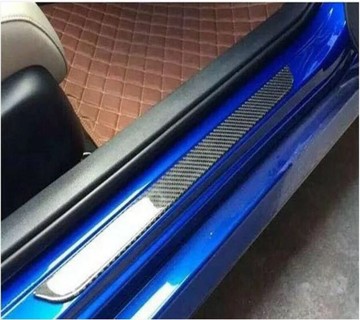 車身防撞條 迎賓踏板碳纖紋保護貼 1組1入(2個)