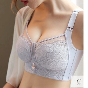 【XL-8XL大尺碼】👩大罩杯內衣 無鋼圈內衣 聚拢收副乳胖MM加大碼薄款200斤無鋼圈全罩杯大胸顯小四排扣蕾絲調整型