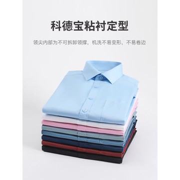 才子男裝長袖襯衫男春秋修身商務正裝抗皺職場通勤易打理休閑襯衣