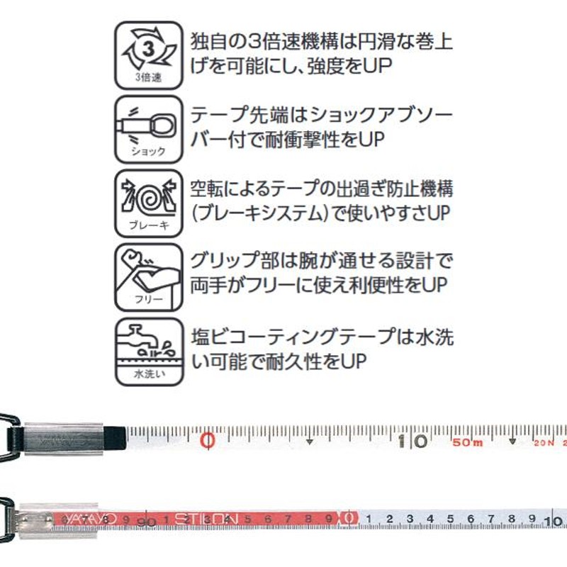 トーエイライト 巻尺サンエックスミリオン100 G-1704 ＜2024CON