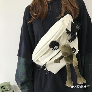 2025新款休閑單肩包男款斜挎包胸包學生包包女騎行運動百搭小腰包