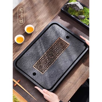 烏金石茶盤家用茶具托盤瀝水小型輕奢現代干泡臺小茶臺蓄排水茶海