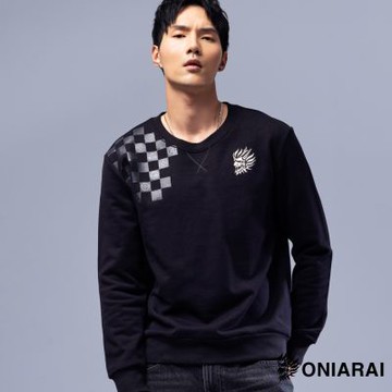 鬼洗 BLUE WAY – 黑標-闇光和藝術市松紋櫻花長TEE