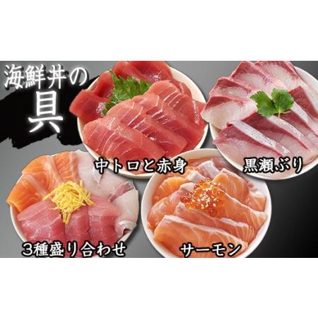 ふるさと納税 海鮮丼の具！ 3種盛り合わせ 1人前  中トロと赤身 1人前  サーモン 1人前  黒瀬ぶり 1人前 ／ 刺身 まぐろ だてま.. 岩手県滝沢市