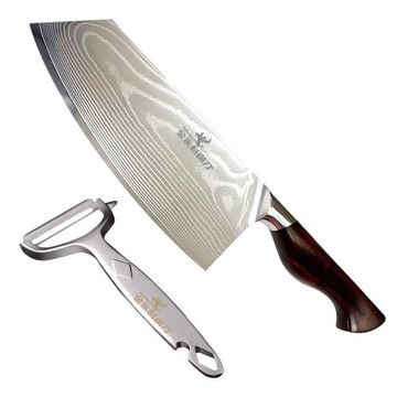 【金永利鋼刀】NK1-2a龍紋大馬士革鋼 蔬果料理尖切刀18cm (送鋅合金刨刀)