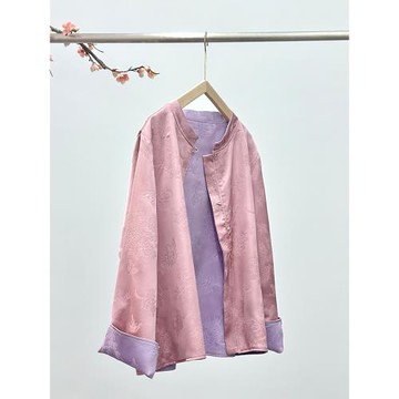 新中式女裝外套兩面穿氣質提花宋錦輕國風唐裝上衣年輕款緞面高端