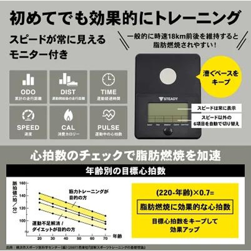 フィットネスバイク 心拍数計測 折りたたみ式 背もたれ付き 静音 小型 [1年保証] STEADY(ステディ) ST120 エアロバイク |  LINEブランドカタログ