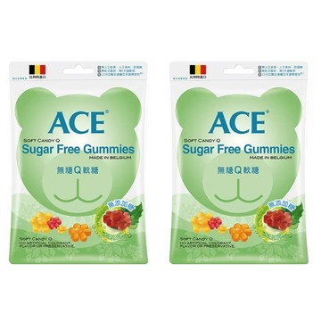 ACE 無糖Q軟糖  比利時進口  無人工色素香料  富含維他命C  QQ好咀嚼  無糖0脂肪  48g  2包