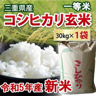 コシヒカリ 玄米  1等米 30kg 令和5年産  三重県産 米 コメ お米 30キロ こしひかり