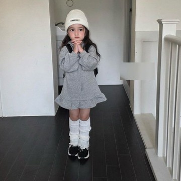 mori🎀mori小女孩甜美小衆衛衣裙兒童女寶寶中長款連帽秋冬季裙子