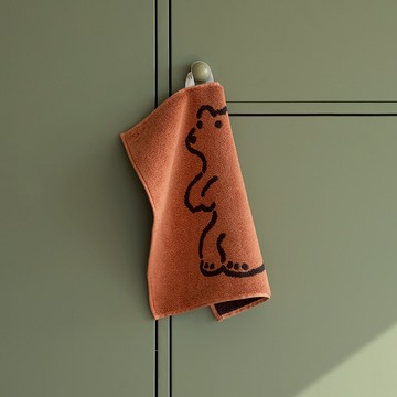 韓國 WARMGREY TAIL 純棉擦手巾 摩卡熊 34 x 34