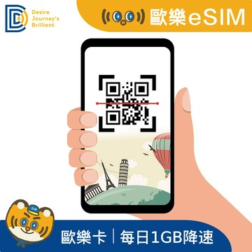 DJB 歐樂卡_歐洲eSIM 8天 每日1GB降速吃到飽