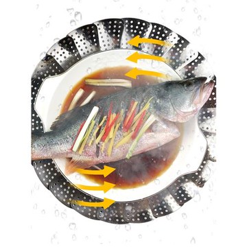 Ectia不銹鋼蒸架可伸縮折疊蒸籠盤蒸屜蒸盤器蒸格多功能水果籃子