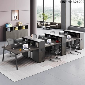 職員桌 辦公桌 員工位 財務桌 免運 開發票 職員辦公桌椅組合簡約現代2/4人創意員工四人位辦公室工位辦公桌 支持訂製