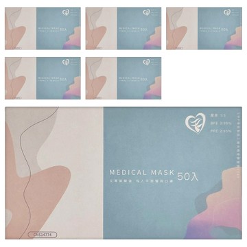 MITENXIN 天心生醫 滿版平面口罩 成人用  萊姆黃  50片  6盒