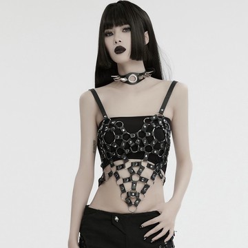 龐克戀情魔法皮革吊帶背心 / 手工製作 / 萬聖節