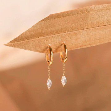 小眾個性鏈條925銀耳環 耳圈 18k金色帶鑽時尚閃亮耳扣耳釘