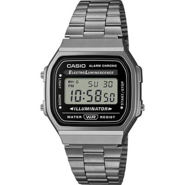 CASIO 卡西歐 簡約優雅復古風 不銹鋼帶 電子錶 全灰 A168WGG-1ADF