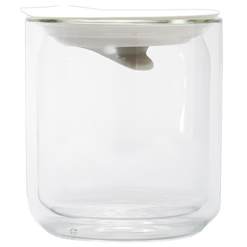 H MM 太空玻璃罐 雙層玻璃矽膠材質  透明色  1個