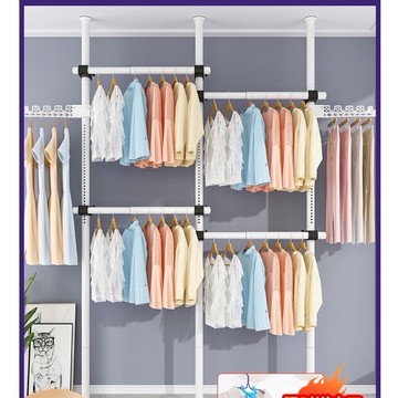 伸縮衣架 晾衣架 折疊曬衣架 頂天立地晾衣架家用落地折疊室內掛衣架陽臺涼衣服簡易伸縮晾衣桿