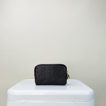 【M2ND】紐黛爾鴕鳥皮三隔層零錢包(黑-T12A2.5)