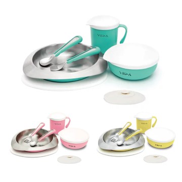 Soufflé 抗菌不鏽鋼餐具旗艦組-附吸盤(5款可選)禮盒 彌月禮 生日禮物 餐具禮盒