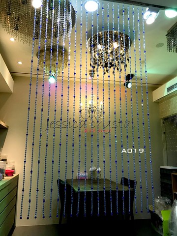 潔西卡水晶 A019 藍色手工水晶珠簾 尺寸訂製報價 台灣設計生產