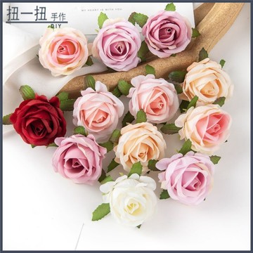 永生花🌸 【立體飽滿】新款仿真玫瑰花頭 客廳室內裝飾絹布假花花束diy手作配件草帽搭配