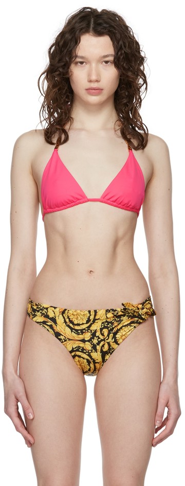 Versace Underwear 粉色 Greca Chain 比基尼上装