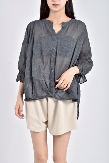 (F) this灰色短袖上衣