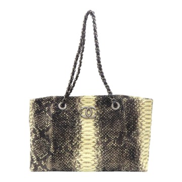 CHANEL 香奈兒 黑/黃色 蟒蛇皮 肩背包 限量版 【二手名牌BRAND OFF】