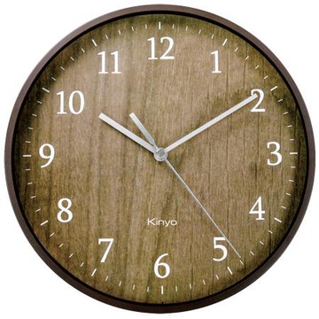 KINYO自然風木紋掛鐘9吋/CL-155/個/混色出貨