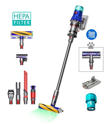 【獨家特賣再送濾網】Dyson V12 Detect Slim™ Fluffy 輕量無線吸塵器 (雙主吸頭 雙電池組)