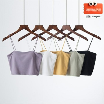 【美背顯瘦帶胸墊】吊帶背心 內搭背心 打底背心 美背上衣 夏季吊帶 外穿吊帶 黑色白色 可拆胸墊 設計感小眾 網紅同款 夏季內搭外穿