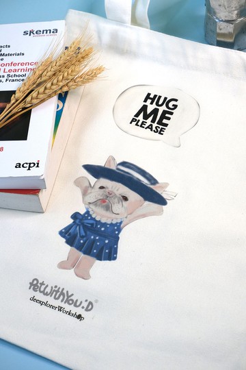 自家品牌PetWithYou2D  限量tote bag經典款托特包 全棉單肩帆布