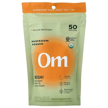 Om Mushrooms, 蘑菇粉，靈芝，3.5 盎司（100 克）