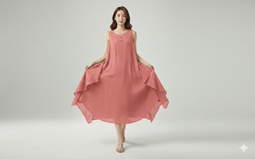 【聲聲慢】新文藝中式洋裝 淑女穿搭 中國風 棉麻 手染 古著