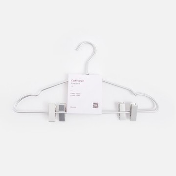 肩帶型附夾鋁製衣架x2入 銀