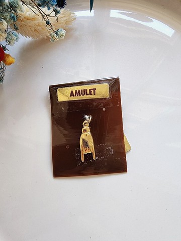 美國西洋古董飾品 / Rock手勢鍍金墜飾/復古珠寶首飾