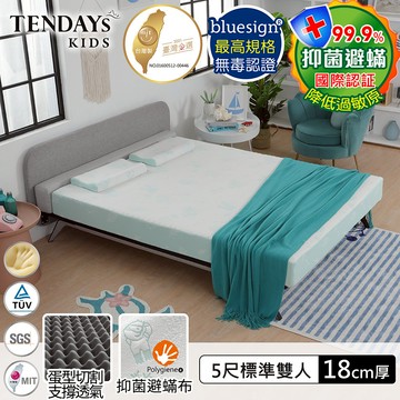 【TENDAYS】記憶床墊 珊瑚海兒童護脊床墊 5尺標準雙人（18cm厚）舒壓 買床送枕