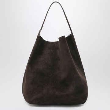 Brown suede tote bag