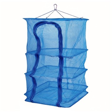 曬碗籃 藍色 不鏽鋼材質 35cm x 35cm x 65cm  1個  3層