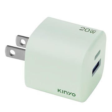 Kinyo 氮化鎵雙孔充電器  氮化鎵雙孔充電器 淺綠色  1個